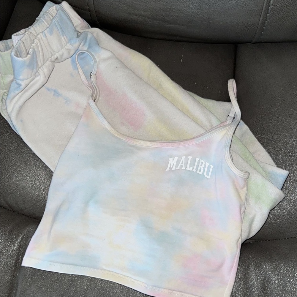 Hollister Tye Dye Set Tank and Sweatpants Small